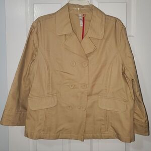 Tan double breasted jacket